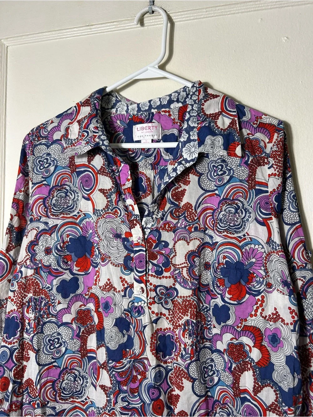 Liberty of london for target floral shirt dress womens L